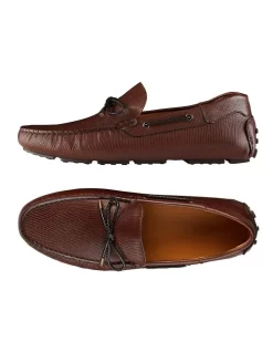 Balfort Brown Lizard Print Leather Driving Shoes -Men Shoe Store 867200770 3 720x928