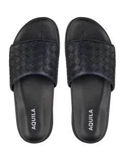 Playa Leather Pool Slides In Navy 5 Playa Leather Pool Slides In Navy -Men Shoe Store 886345840 3 720x928