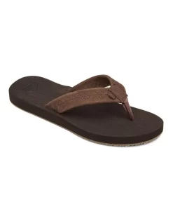 Quiksilver Left Coasta Brown Leather Thongs