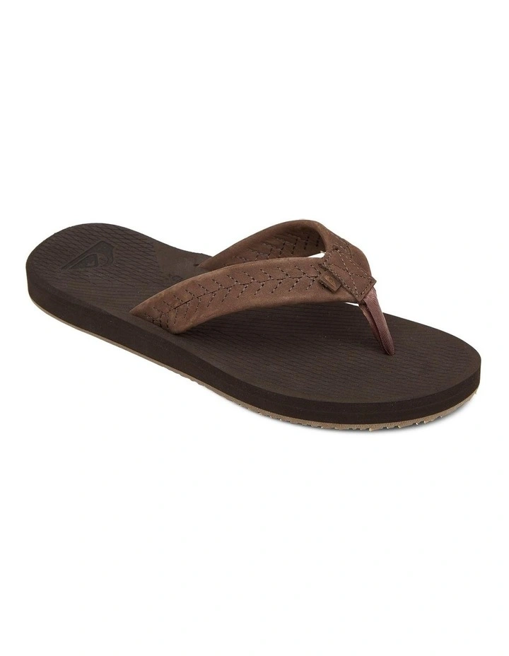 Quiksilver Left Coasta Brown Leather Thongs 1 Quiksilver Left Coasta Brown Leather Thongs