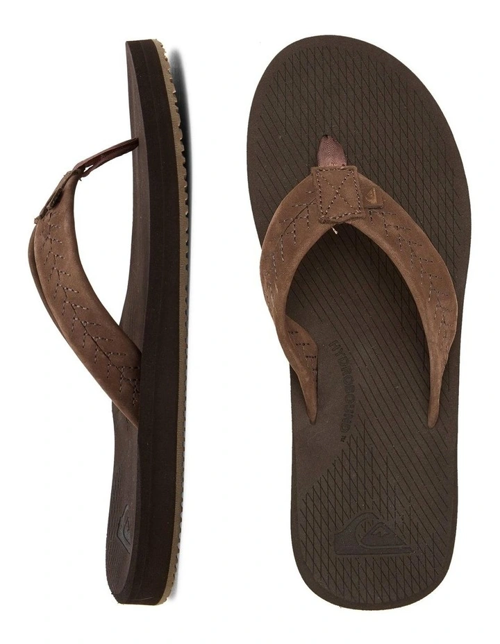 Quiksilver Left Coasta Brown Leather Thongs 2 Quiksilver Left Coasta Brown Leather Thongs - Image 2