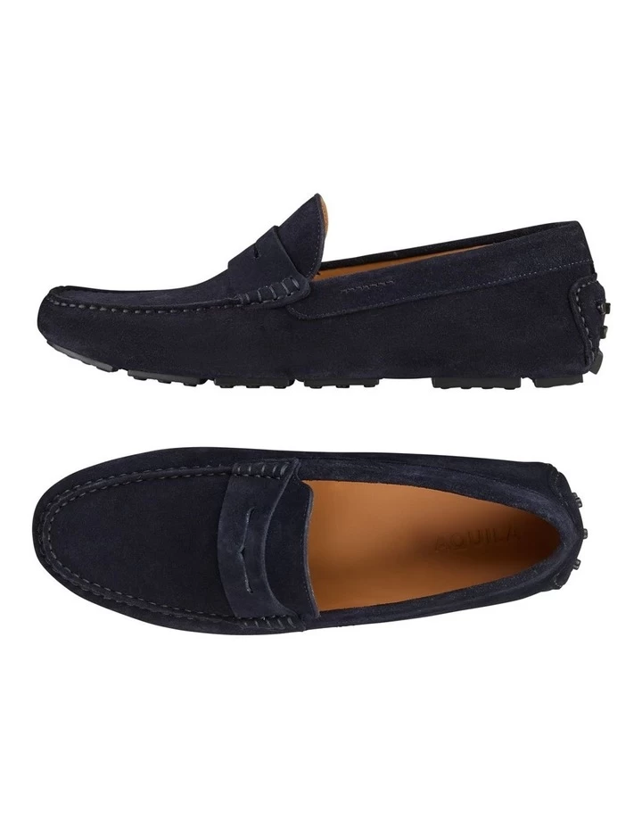 Daytona Suede Driving Shoes In Navy 2 Daytona Suede Driving Shoes In Navy - Image 2