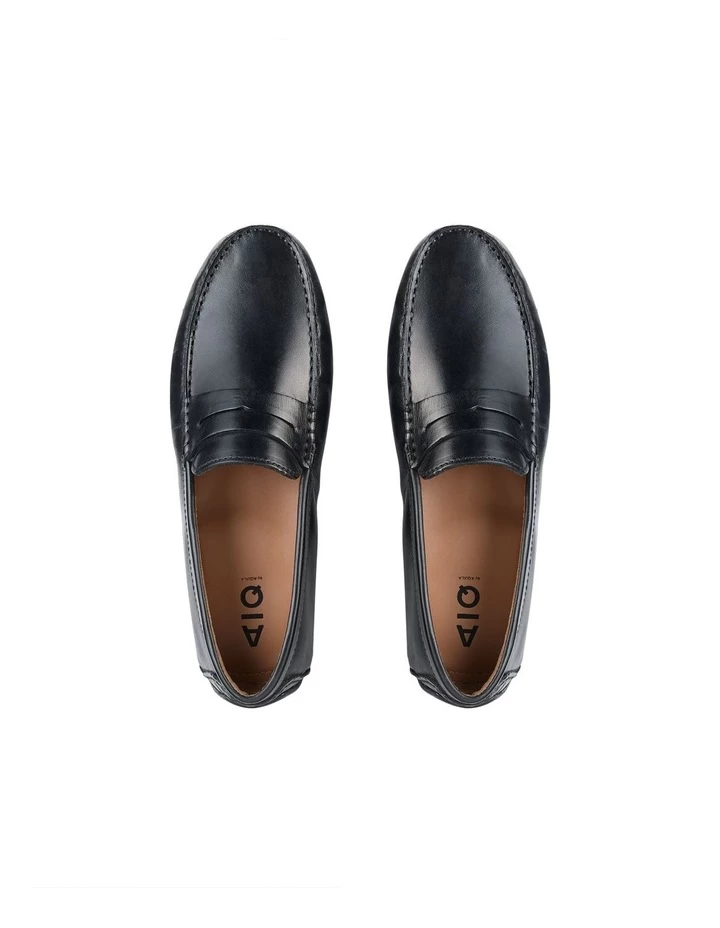 Conwell Leather Driving Shoes In Black 3 Conwell Leather Driving Shoes In Black - Image 3