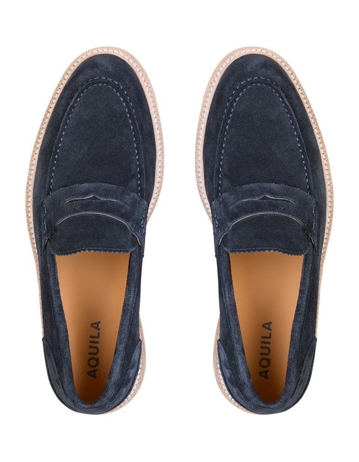 Princeton Suede Loafers In Navy 3 Princeton Suede Loafers In Navy - Image 3