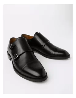 Blaine Double Monk Strap Slip On In Black -Men Shoe Store 940221910 4 720x928