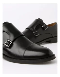 Blaine Double Monk Strap Slip On In Black -Men Shoe Store 940221910 5 720x928