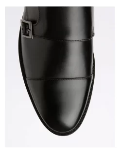 Blaine Double Monk Strap Slip On In Black -Men Shoe Store 940221910 6 720x928