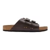Oxford Rayond Leather Velcro Slides In Brown