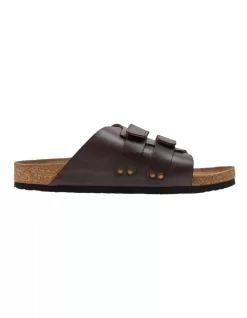 Oxford Rayond Leather Velcro Slides In Brown