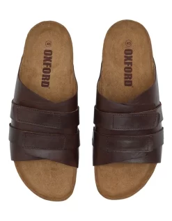 Oxford Rayond Leather Velcro Slides In Brown -Men Shoe Store 948937150 5 720x928