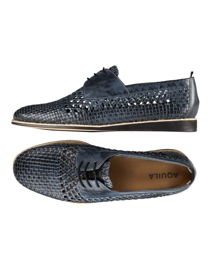 Cabo Leather Casual Shoes In Blue 2 Cabo Leather Casual Shoes In Blue - Image 2