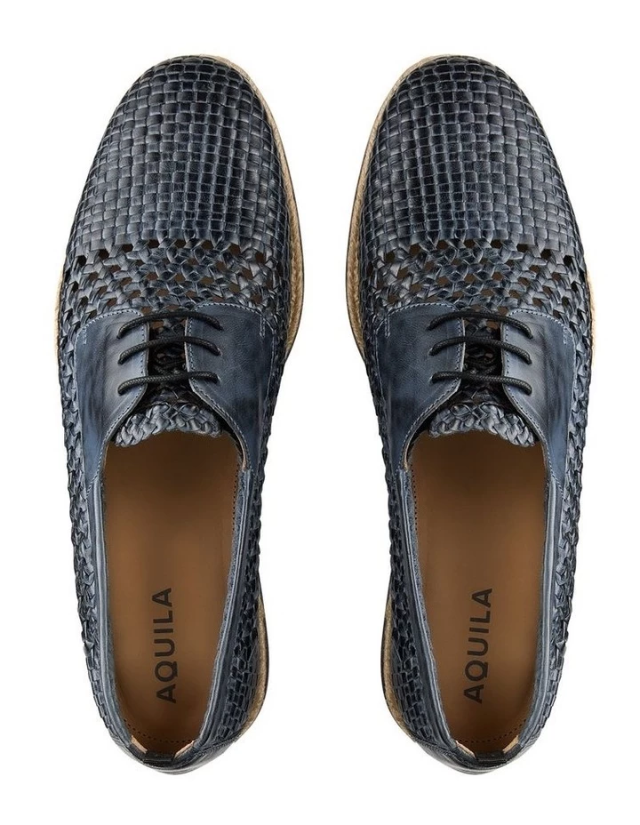 Cabo Leather Casual Shoes In Blue 3 Cabo Leather Casual Shoes In Blue - Image 3