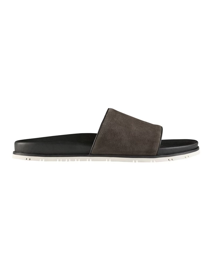 Bronte Nubuck Pool Slides In Charcoal 1 Bronte Nubuck Pool Slides In Charcoal