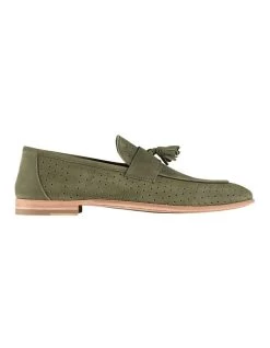 Carlo Nubuck Loafers In Green
