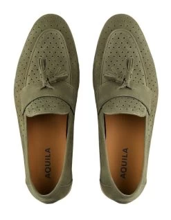 Carlo Nubuck Loafers In Green -Men Shoe Store 950399740 3 720x928