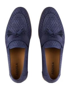 Carlo Nubuck Loafers In Blue 5 Carlo Nubuck Loafers In Blue -Men Shoe Store 950399920 3 720x928
