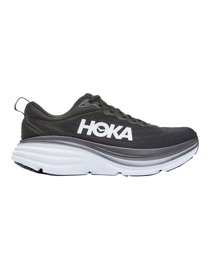 Hoka One One Bondi 8 Wide Mens Running Shoes In Black/White 1 Hoka One One Bondi 8 Wide Mens Running Shoes In Black/White