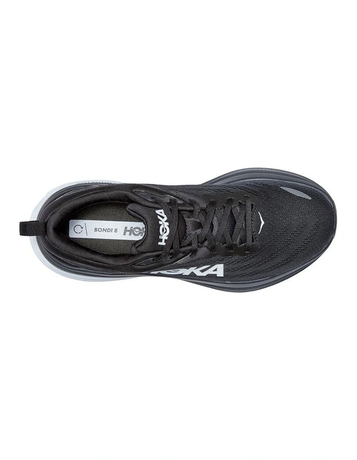 Hoka One One Bondi 8 Wide Mens Running Shoes In Black/White 3 Hoka One One Bondi 8 Wide Mens Running Shoes In Black/White - Image 3