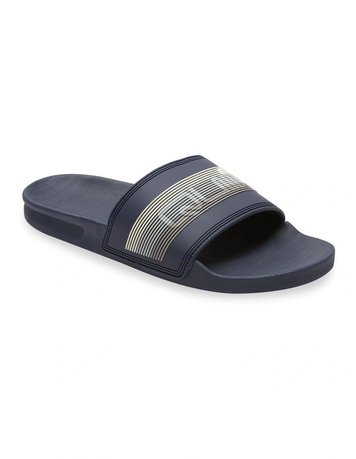 Quiksilver Rivi Wordmark Slide Sandal In Blue 1 Quiksilver Rivi Wordmark Slide Sandal In Blue